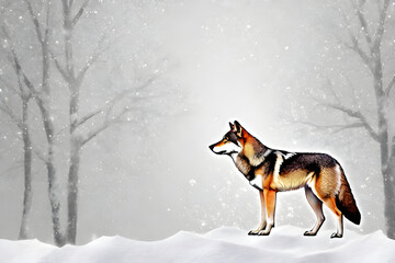 draw a wolf on a snow background.
Generative AI