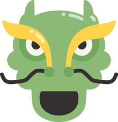 Dragon head flat icon