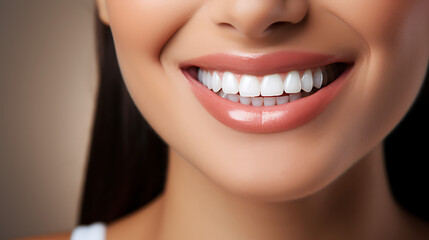 Obraz premium Close-up of a Beautiful Smile with Shining White Teeth