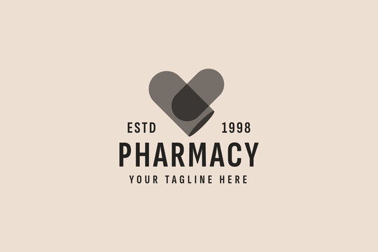 vintage style pharmacy logo vector icon illustration
