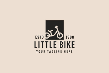 vintage style little bike logo vector icon illustration