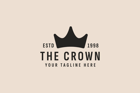 vintage style crown logo vector icon illustration