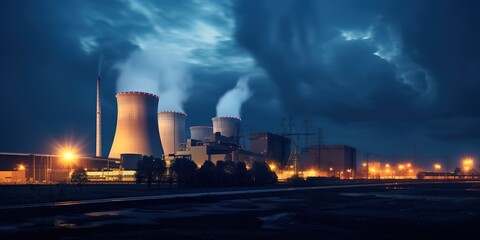 Nuclear power plant - obrazy, fototapety, plakaty