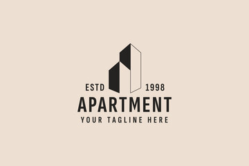 vintage style apartment logo vector icon illustration