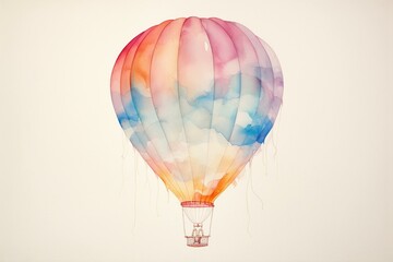 Watercolor painting of a transparent balloon. Generative AI
