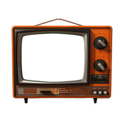 Retro Vintage vieux récepteur TV orange découpé sur fond transparent