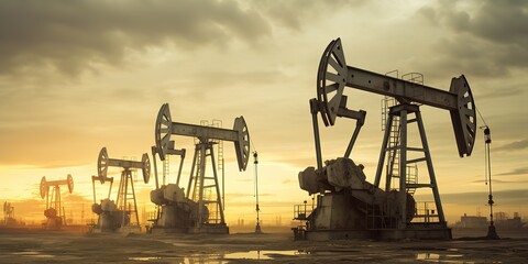 oil production oil pump - obrazy, fototapety, plakaty