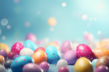 Fototapeta na wymiar Easter Rabbit - Easter Eggs