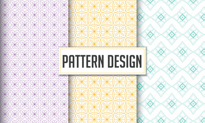 Geometric pattern design template. pattern bundle set in vector.