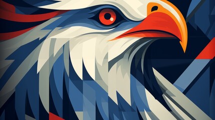 Eagle. Wild animal illustration in minimalistic style.