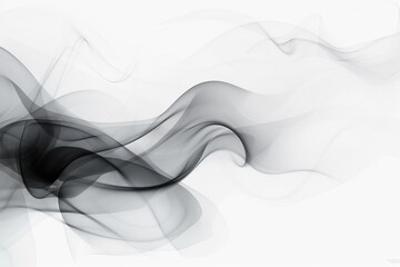 Obraz premium Whimsical Digital Art: Abstract Black Smoke on White Background - Fantasy Fractal Texture