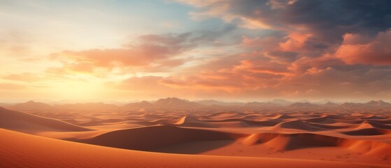Desert Sunset: Majestic Sky and Clouds