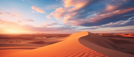 Desert Sunset: Majestic Sky and Clouds