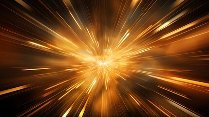 3D Metal Business Abstract Background with Radiating Gold