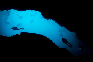 divers from below
