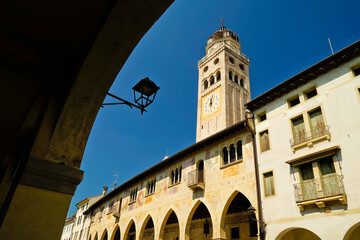 Il centro storico di Conegliano Veneto, in provincia di Treviso. Veneto, Italia