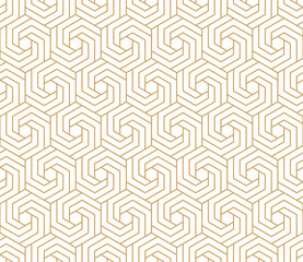 Seamless hexagon pattern with gold strip line, png with transparent background. - obrazy, fototapety, plakaty