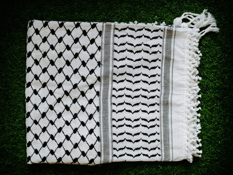 Symbol. Typical scarf of the Palestinian people. kufiya.