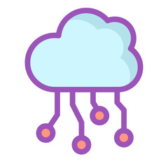 Cloud storage icon symbol vector image. Illustration of the database server hosting cloud system digital design image