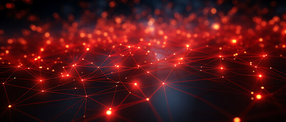 Fototapeta premium 3D Metal Business Abstract with Digital Nodes