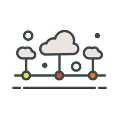 Cloud storage icon symbol vector image. Illustration of the database server hosting cloud system digital design image