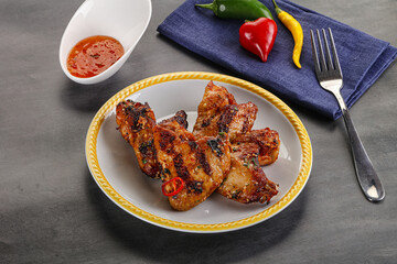 Buffalo grilled chicken wings barbecue