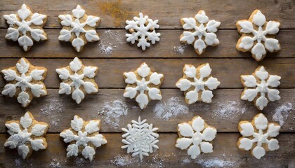 Fototapeta na wymiar 冬のイメージのおしゃれな白いクッキー