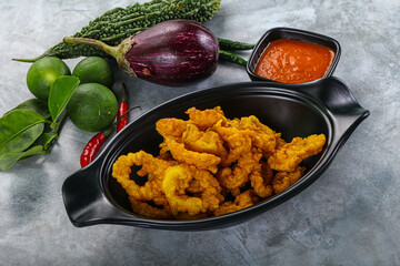 Golden fried squid crispy tempura