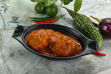 Kashmiri aloo dum - potato stuffed cheese
