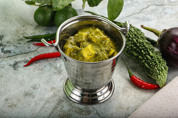 Indian cuisine - palak paneer cheese with spinach