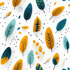 Boho feathers aztec cartoon repeat pattern abstract