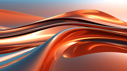 3D Metal Business Abstract Background with Chrome Waves