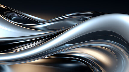 Metallic Abstract Background with Pulsating Silver
