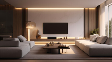 Modern living room interior design with sofa 