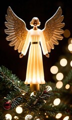 A Christmas Angel Orname On A Christmas Tree