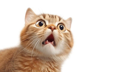 surprises cat isolated on transparent background cutout