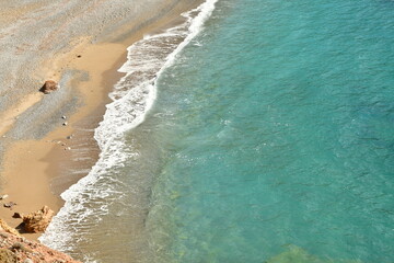 Bay with lonely Beach on kalymnos Island greece