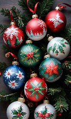 Fototapeta na wymiar A Christmas Tree With Ornaments And Decorations