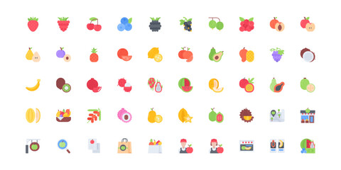 fruits icon set