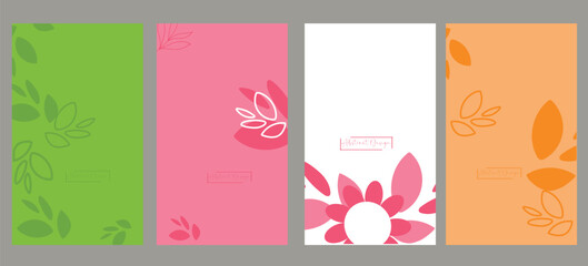 Background template with copy space for text and line drawings flowers in pastel colors. Editable vector banner for social media post, card, cover, invitation, poster, mobile apps, web ads