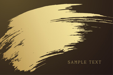 黒い背景に金色の筆で描いた和風のベクター背景素材