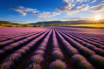 GENERATIVE AI: Lavender Lines - Vibrant Field in Provence