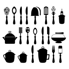 kitchen set illustration, utensils silhouette, kitchen, vector, food, coffee, set, icons, silhouette, cooking, illustration, symbol, cup, pot, pan, sign, drink, cook, restaurant, kettle, design, 