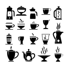 kitchen set illustration, utensils silhouette, kitchen, vector, food, coffee, set, icons, silhouette, cooking, illustration, symbol, cup, pot, pan, sign, drink, cook, restaurant, kettle, design, 