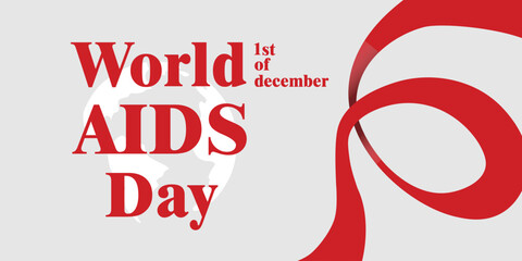 World AIDS Day Banner Background Illustration. Vector - obrazy, fototapety, plakaty