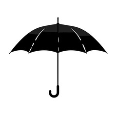 black umbrella isolated on white background