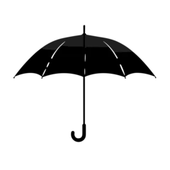 Fotobehang black umbrella isolated on white background © Feroza Bakht 