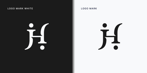 J H Logo Template In Vector Icon Illustration Design. - obrazy, fototapety, plakaty