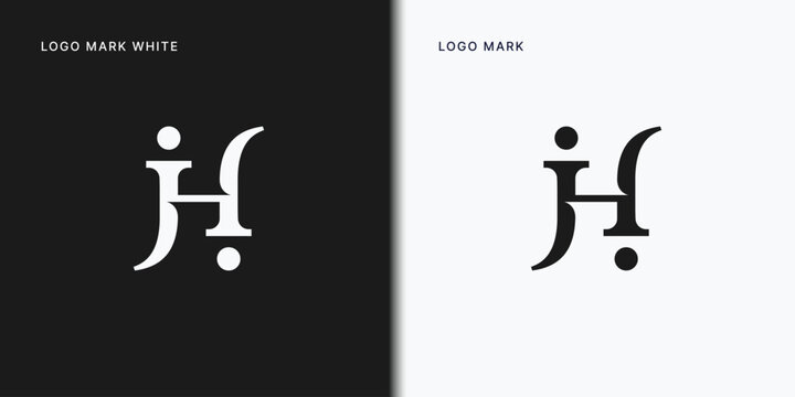 J H Logo Template In Vector Icon Illustration Design.