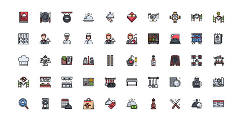 restaurant icon set